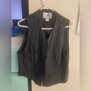 Vintage Black Leather Vest